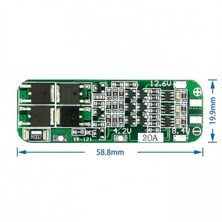 บอร์ดป้องกันแบตเตอรี่ลิเธียม 11.1V 12V 12.6V 18650 20A 3 สาย