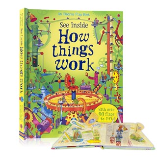 Usborne See Inside How Things Work Science Education English Flap Picture Cardboard Book for Kids Child Learning Toys
