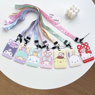 COD Sanrio ที่ใส่บัตร ลายการ์ตูน พร้อม สายคล้องคอลายการ์ตูน แบบสไลด์