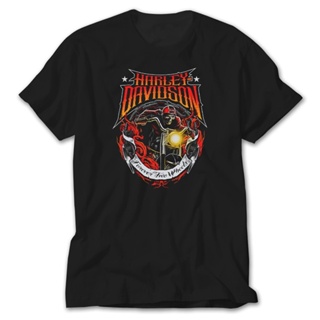 [S-5XL] เสื้อยืด ผ้าฝ้าย 100% พิมพ์ลาย Harley Davidson สําหรับผู้ชาย