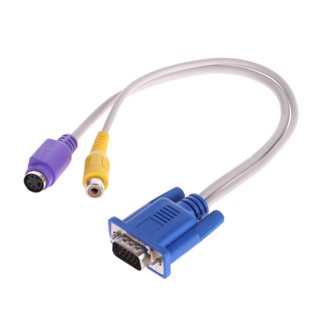 R* อะแดปเตอร์แปลงสายเคเบิ้ล VGA Svga Composite AV TV out VGA Male to TV S-Video RCA AV ทนทาน