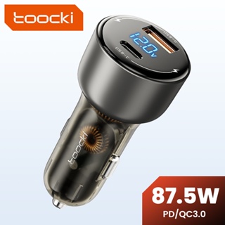 Toocki อะแดปเตอร์ชาร์จ USB Type C 87.5W QC4.0 PD3.0 72W PD หน้าจอดิจิทัล สําหรับรถยนต์