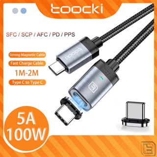 Toocki สายเคเบิลแม่เหล็ก USB C เป็น Type C 100W USB Type C ชาร์จเร็ว สําหรับ Xiaomi 11 Macbook 14