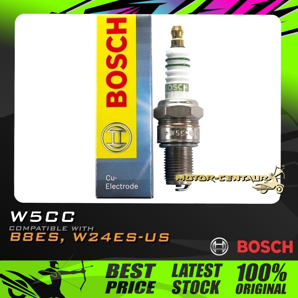 PALAM PENCUCUH BOSCH SPARK PLUG W5CC (W24ES-US, B8ES) สําหรับ RXZ, Y125/Z/ZR
