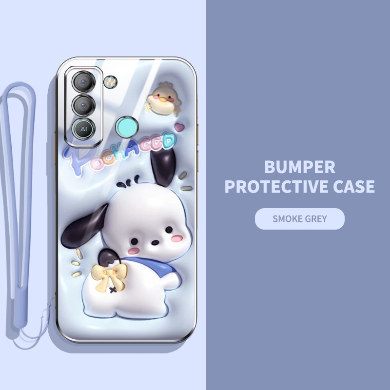 เคสโทรศัพท์มือถือ ลายสัตว์ และพืชน่ารัก 3D พร้อมสายคล้อง สําหรับ Infinix Tecno Pop 5 LTE Tecno BD4 B