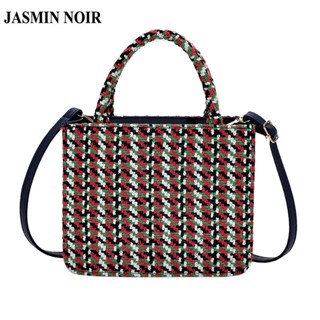 Jasmin NOIR กระเป๋าถือ กระเป๋าสะพายไหล่ ผ้าขนสัตว์ เรียบง่าย สําหรับสตรี