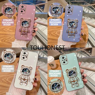 เคส Xiaomi Redmi Note 10 Pro เคส Redmi Note 12 Pro Casing Redmi Note 10S Cover Redmi A1 Cases Redmi 12C Cassing Redmi K60 pro Case Redmi K60E Case Redmi 11 Prime Case Silicone Liquid Quicksand Astronaut Bracket Stand Soft Cover Phone Case โทรศัพท์มือถือ