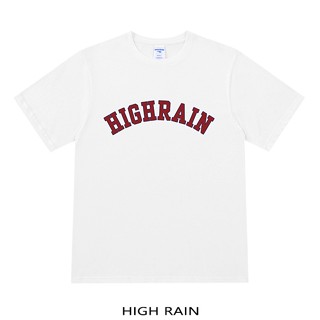 2023HIGH RAIN เสื้อยืดพิมพ์ลายตัวอักษรย้อนยุคอเมริกันฤดูร้อนสำหรับผู้ชายและผู้หญิง