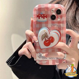 เคสโทรศัพท์มือถือแบบนิ่ม หนา กันกระแทก ลายเชอร์รี่ หัวใจ สีชมพู สําหรับ Realme C35 C33 C31 C30 C30s C21Y C25Y C25 C25s C20 C20A C17 C15 C12 C11 7i 5 5s 5i 6i C3