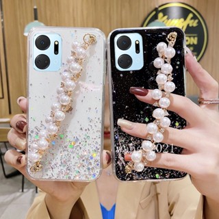 Ready Stock 2023 New Casing เคส Honor X7a X8a X9a X6 X8 5G Phone Case Pearl Bracelet Wristband Glitter Starry Sky Soft Case เคสโทรศัพท