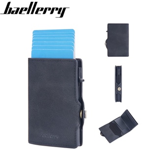 Baellery Rfid กระเป๋าสตางค์ ใบสั้น แม่เหล็ก กันขโมย ใส่บัตรได้ สําหรับผู้ชาย