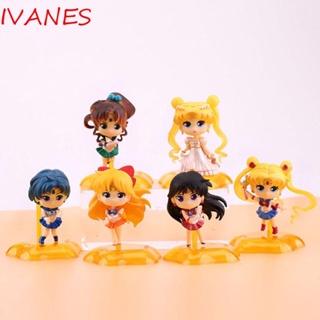 ฟิกเกอร์ Ivanes Sailor Moon 6 ชิ้น / ชุดสําหรับตุ๊กตาเด็ก