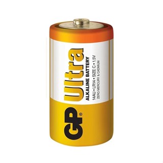 GP Ultra ALKALINE BATTERY Size C 1.5V LR14 ถ่านอัลคาไลน์ 1แพ็ค 2ก้อน ถ่านไฟฉาย ถ่านนาฬิกา ถ่าน