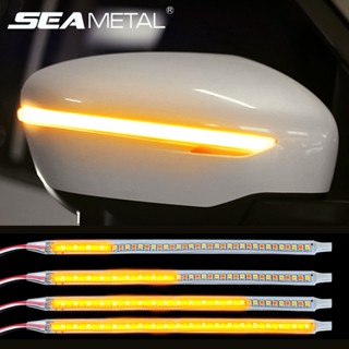 SEAMETAL 2Pcs ไฟเลี้ยวกระจกมองหลัง LED ไฟเลี้ยวลำแสง ไฟเลี้ยวกระจกมองหลังสากล 12V