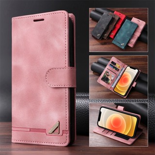 เคสโทรศัพท์หนังนิ่ม ฝาพับแม่เหล็ก พร้อมช่องใส่บัตร หรูหรา สําหรับ Samsung S21 FE S22 S23 Plus Ultra