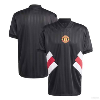 เสื้อยืดกีฬาแขนสั้น ลายทีมฟุตบอล MU Icon Jersey น่ารัก พลัสไซซ์ สไตล์เรโทร สําหรับผู้ชาย และผู้หญิง 2023