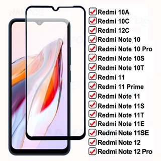 ฟิล์มกระจกนิรภัยกันรอยหน้าจอ 100d สําหรับ Xiaomi Redmi 12C 10A 10C 11 Prime Note 10 12 10T 10S 11T 11S 11R 11SE 11E Pro SDXT