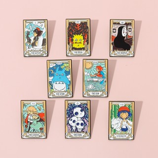 เข็มกลัดเคลือบ ลายการ์ตูนอนิเมะ Totoro Tarot น่ารัก สร้างสรรค์ ของขวัญสําหรับแฟนคลับ เพื่อน