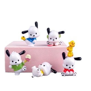 โมเดลฟิกเกอร์ PVC รูปการ์ตูนสุนัข Kawaii Sanrio Pochacco 5 ชิ้น ต่อชุด