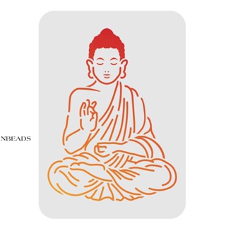 1pc Large Plastic Reusable Drawing Painting Stencils Templates for Painting on Scrapbook Fabric Tiles Floor Furniture Wood Rectangle Buddha Pattern 297x210mm