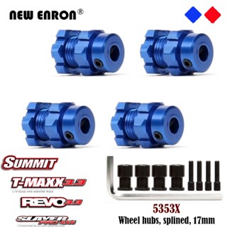 Splined 17mm กว้างขึ้น Hex Nuts ดุมล้อ Adaptar 5353 5353X Alloy สำหรับชิ้นส่วนรถ RC Traxxas 1/10 Summit REVO 3.3 T-Maxx Slayer Pro