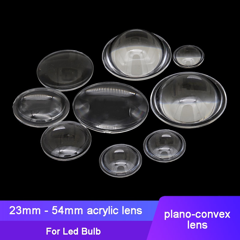 เลนส์ออปติคอลอะคริลิค 23 มม. - 54 มม. สําหรับไฟ Led 2 ชิ้น