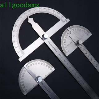 ALLGOODS Woodworking Tools 180 Degree Protractor Rotary Angle Ruler Protractor Round Head Measuring Instrument Tools Stainless Steel Measuring Ruler Caliper Drafting Supplies Adjustable Protractor