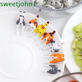 Sweetjohn ส้อมจิ้มผลไม้ลายการ์ตูนสัตว์น่ารักสําหรับตกแต่งเค้ก 7 ชิ้น