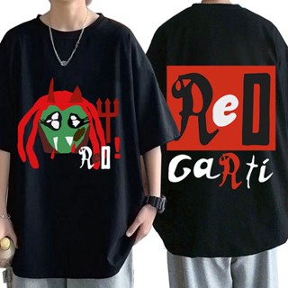 Gzwz 【พร้อมส่ง】เสื้อยืดแขนสั้น พิมพ์ลายแร็ปเปอร์ Playboi Carti 90s สไตล์ฮิปฮอป สีแดง สําหรับผู้ชาย#39; s เสื้อยืดแฟชั่น