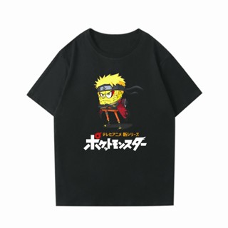 ❦สพันจ์บ็อบ COS นารูโตะ แนวโน้ม เสื้อยืดน่ารัก เสื้อยืด