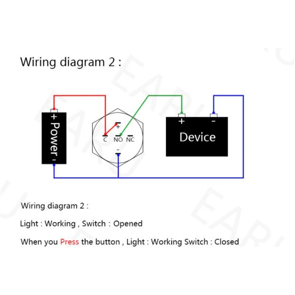 สวิทซ์กันน้ำ ปุ่มโลหะ กดติดกดดับ/ปล่อยดับ 5 ขา 16mm self-locking/reset waterproof power button switch inching LED wit... - รูปที่ 6