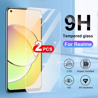 2 ชิ้น ฟิล์มกระจกนิรภัยกันรอยหน้าจอ 9H สําหรับ Realme 11 10 9 8 7 6 5 Pro 9i 8i 7i 5i 6i