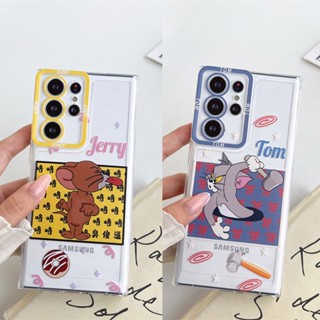 เคสโทรศัพท์มือถือแบบนิ่ม ใส ลายการ์ตูน Tom and Jerry น่ารัก สําหรับ Samsung S23 Ultra S22 S10 S21 S20 Note 10 Plus 20 Ultra S20 S21 FE 5G