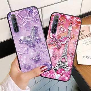 เคสโทรศัพท์มือถือ ซิลิโคนนุ่ม ลายผีเสื้อ ประดับเพชร สําหรับ Realme 6 7 Pro 6i 6s 7i