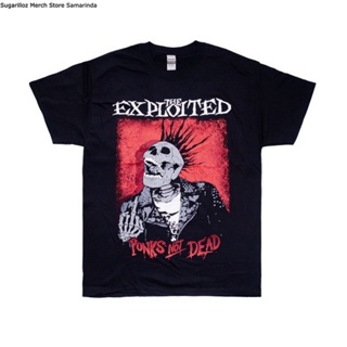 [S-5XL]เสื้อยืดโอเวอร์ไซส์เสื้อยืด Band - THE EXPLOITED - SPLATTER / PUNKS NOT DEAD TS - MS-4XL