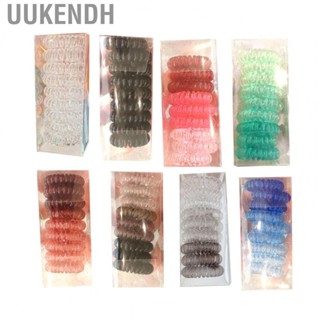 Uukendh Elastic Coil Hair Ties Phone Cord Shaped Comfortable Wear Spiral for Girls