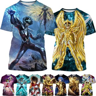 ขายดี เสื้อยืดแขนสั้น พิมพ์ลายการ์ตูนอนิเมะ Saint Seiya สไตล์ญี่ปุ่น ฮาราจูกุ แนวสตรีท คลาสสิก สําหรับผู้ชาย