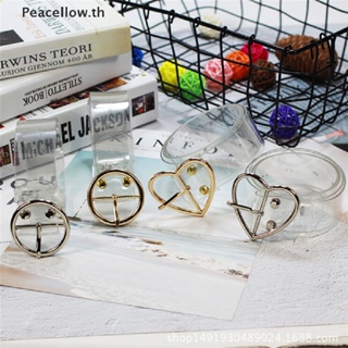 Peacellow เข็มขัดหนังใส หัวเข็มขัดกลม สไตล์วินเทจ สําหรับผู้หญิง