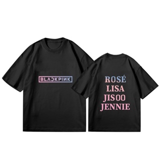 KPOP BLACKPINK 2023 BORN PINK Kim Jisoo LISA Rosé Jennie Round Neck Cotton T Short Sleeve Cotton T Casual Top