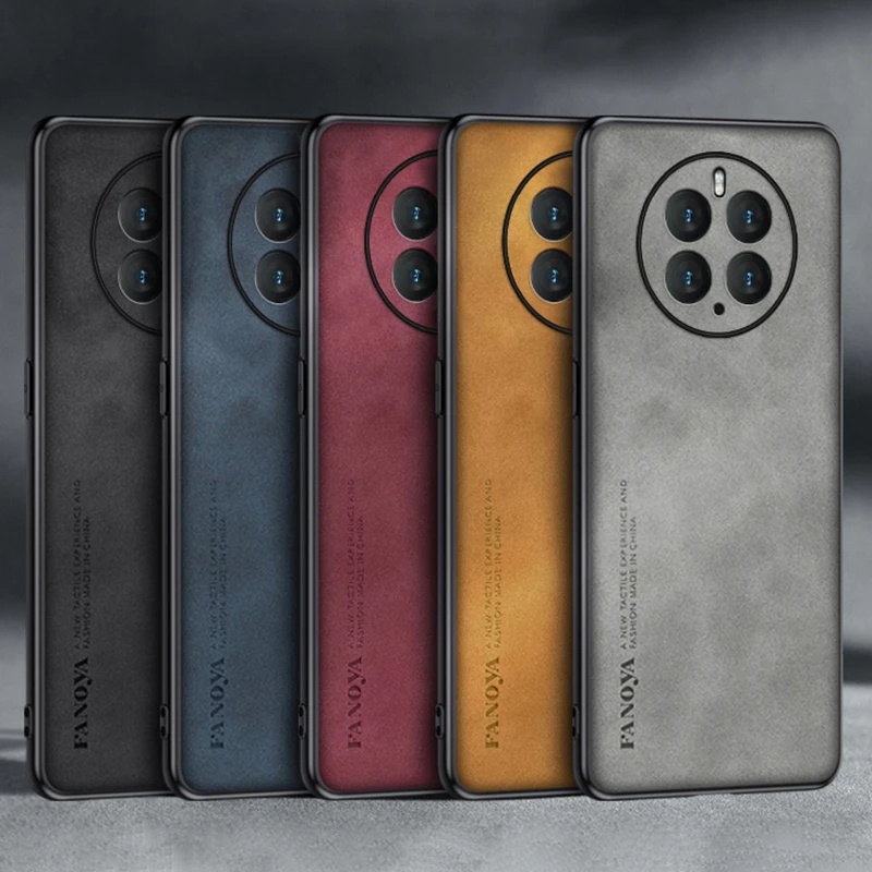 สําหรับ Huawei Mate 50 Pro 40 30 9 10 20 X หรูหราธุรกิจ Retro หนังยางนุ่ม TPU กรณีฝาครอบ