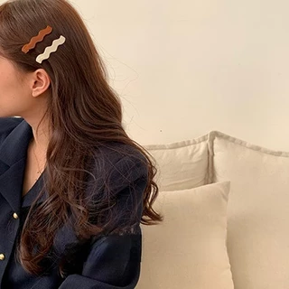 Ins กิ๊บติดผม อะคริลิค ลายคลื่น น่ารัก สีเขียวอะซิเตท สไตล์เกาหลี สําหรับเด็กผู้หญิง