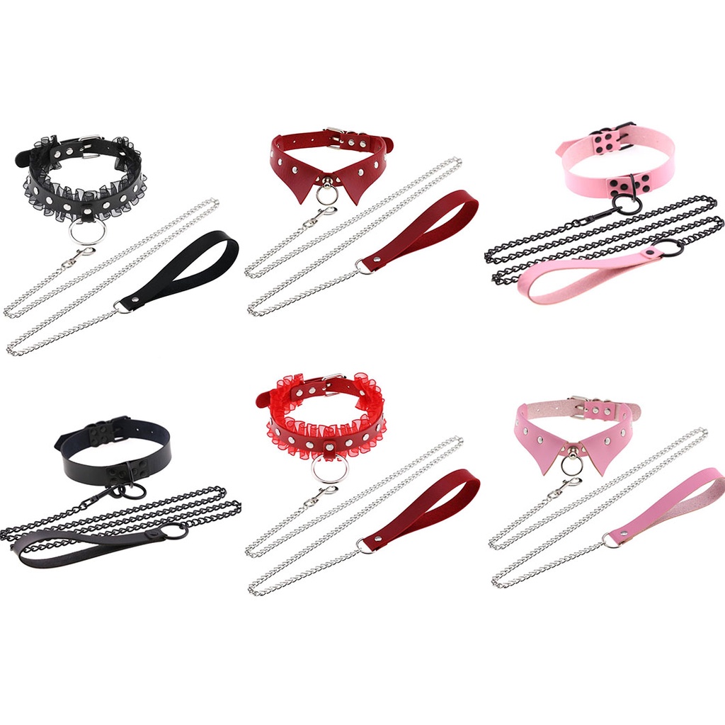 ใหม่อินเทรนด์หนัง PU ปลอกคอลูกไม้ Bell Choker Gothic Punk เชือกลากสําหรับผู้หญิงสร้อยคอเครื่องประดับ