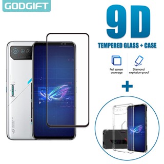 Godgift 2 in 1 ฟิล์มกระจกนิรภัยกันรอยหน้าจอ 6D พร้อมเคสซิลิโคน กันกระแทก สําหรับ ASUS Rog Phone 6 5 Pro 5s 3 2