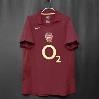 เสื้อกีฬาแขนสั้น ลายทีมชาติฟุตบอล Arsenal 2005 06 AAA แห้งเร็ว สไตล์เรโทร สําหรับผู้ชาย ไซซ์ S - XXL