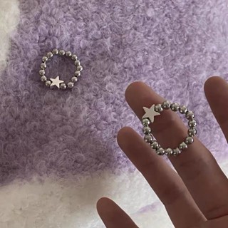 Stars Beaded Elastic Ring for Men and Women New Couple Cool Wind Ring Personalized Stars Fashion Ring Jewelry for Women