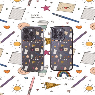 Casetify X CALLIE DANIELLE KEEP SHINING เคสอะคริลิค TPU ใส ขอบขาวดํา โลโก้แกะสลัก สําหรับ Apple IPhone 11 12 13 14 Pro Max