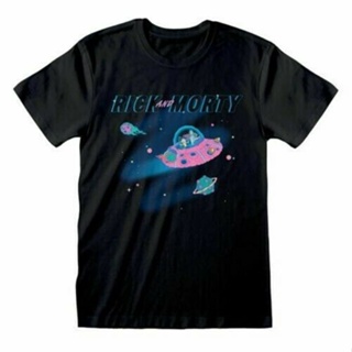 Mens T-Shirt Rick and Morty In Space Black Round Neck_03