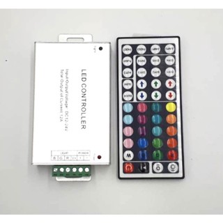 เพาเวอร์แอมป์ รีโมท+กล่องควบคุมไฟ RGB5050 12v