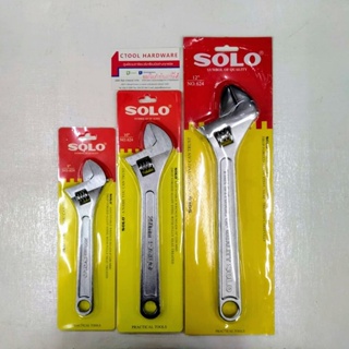 ประแจเลื่อน SOLO โซโล รุ่น 624 ขนาด 8",10",12" แผงสีเหลืองแดง ของแท้ 100% -Authentic Adjustable Wrench Solo by ซีทูล ...