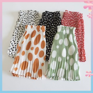 Summer new cool smooth pleated chiffon shorts loose and comfortable skirt polka dot shorts girls western style pants